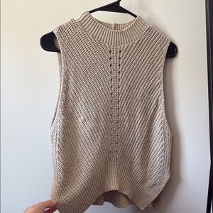Express Beige Knit Sweater Vest